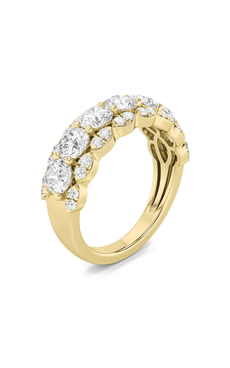 2CTW Round Shaped Lab Grown Diamond (F/VS) Multi Stone Band Ring in 14K Gold
