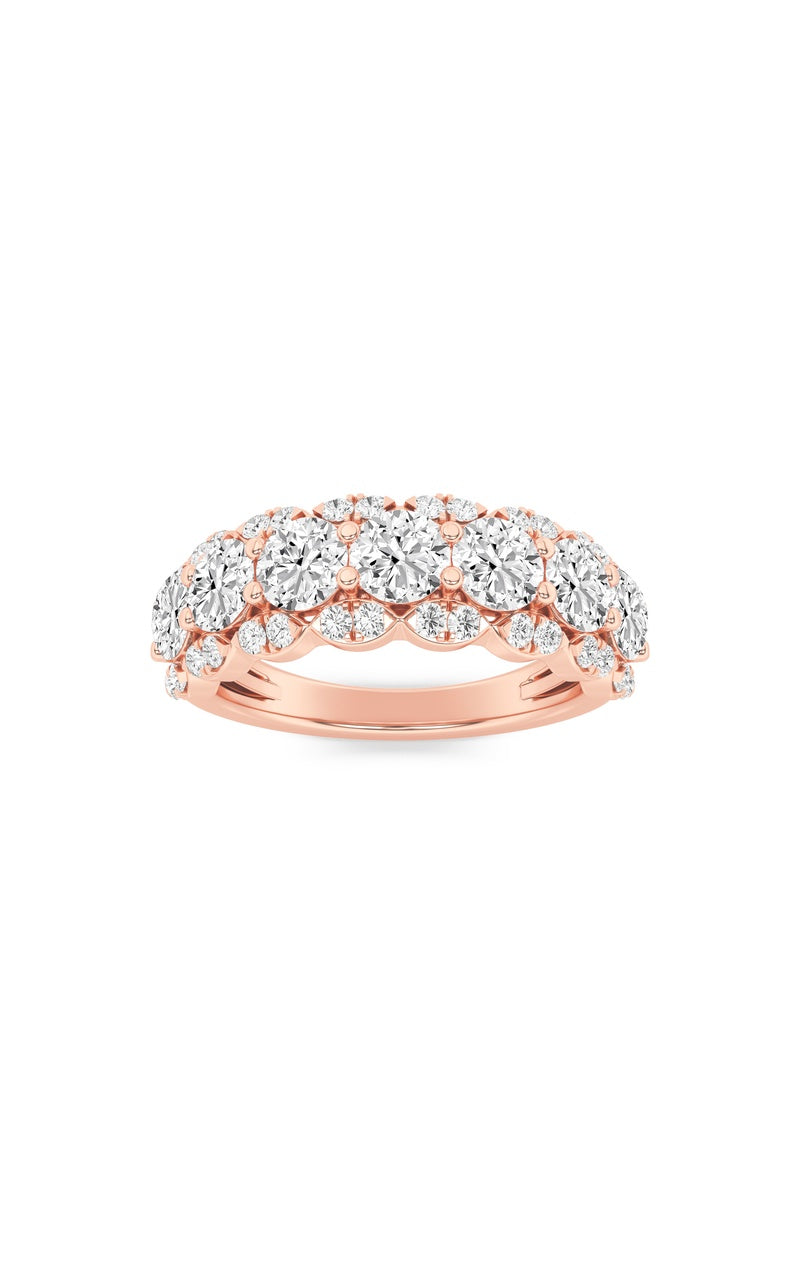 2CTW Round Shaped Lab Grown Diamond (F/VS) Multi Stone Band Ring in 14K Gold
