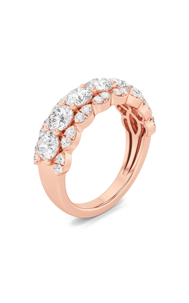 2CTW Round Shaped Lab Grown Diamond (F/VS) Multi Stone Band Ring in 14K Gold