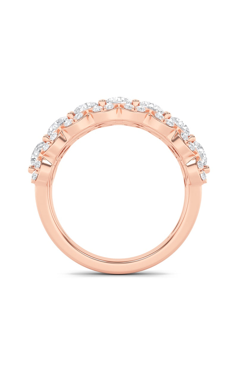 2CTW Round Shaped Lab Grown Diamond (F/VS) Multi Stone Band Ring in 14K Gold