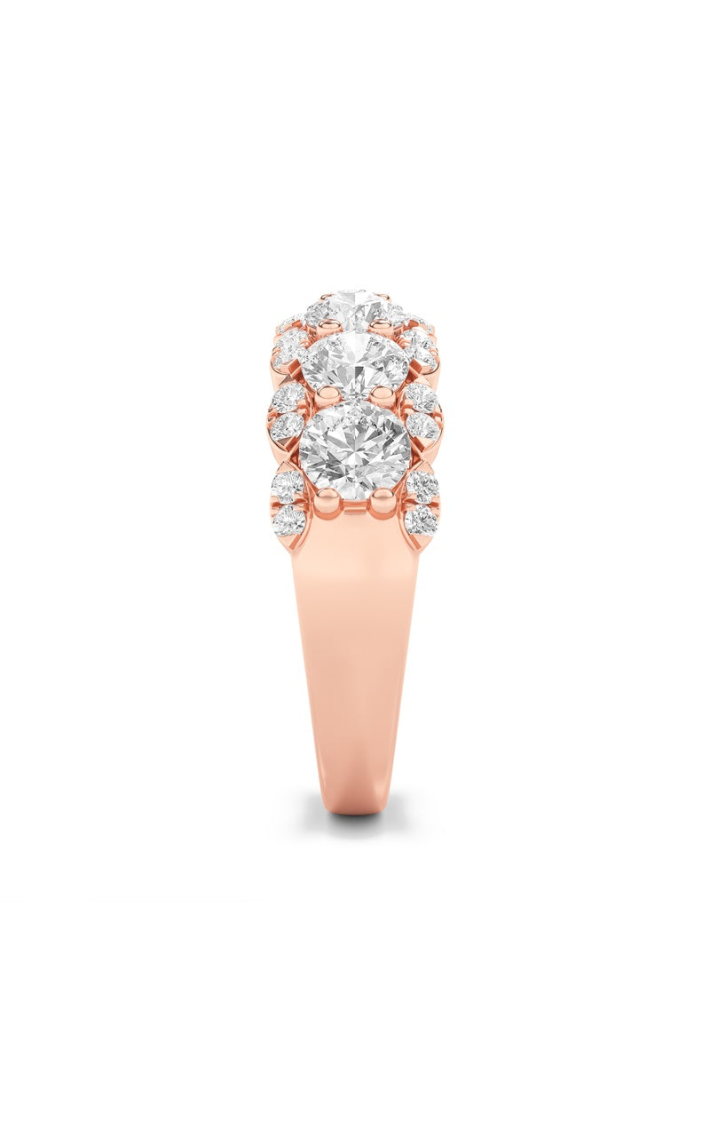 2CTW Round Shaped Lab Grown Diamond (F/VS) Multi Stone Band Ring in 14K Gold