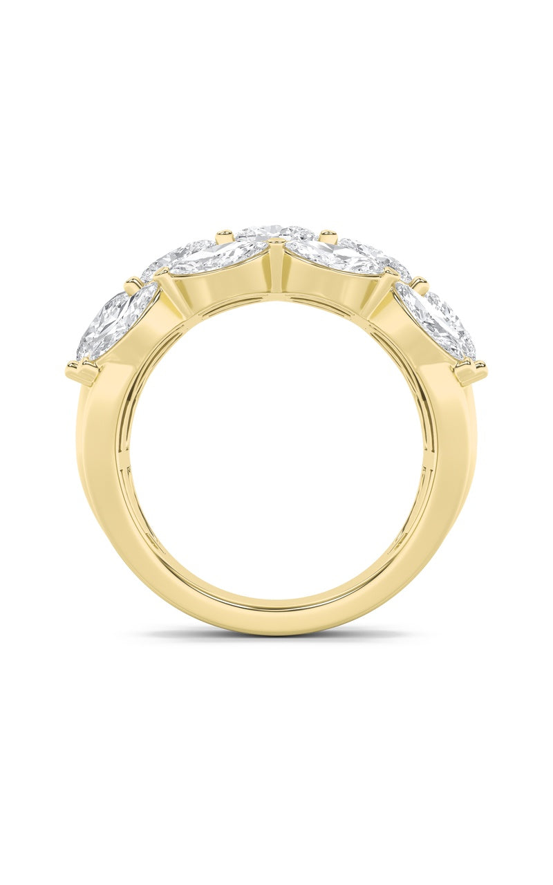 3CTW Oval Shaped Lab Grown Diamond (F/VS) Multi Stone Band Ring in 14K Gold