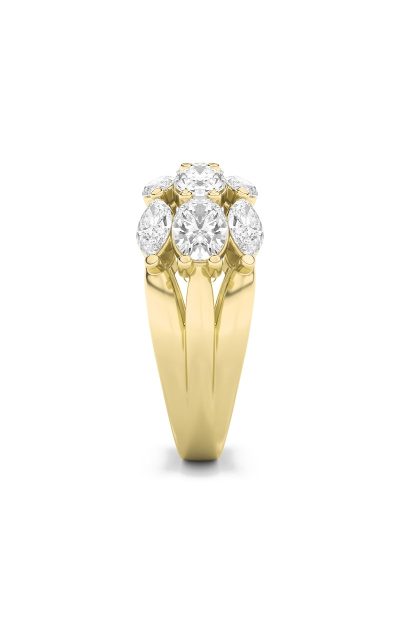 3CTW Oval Shaped Lab Grown Diamond (F/VS) Multi Stone Band Ring in 14K Gold