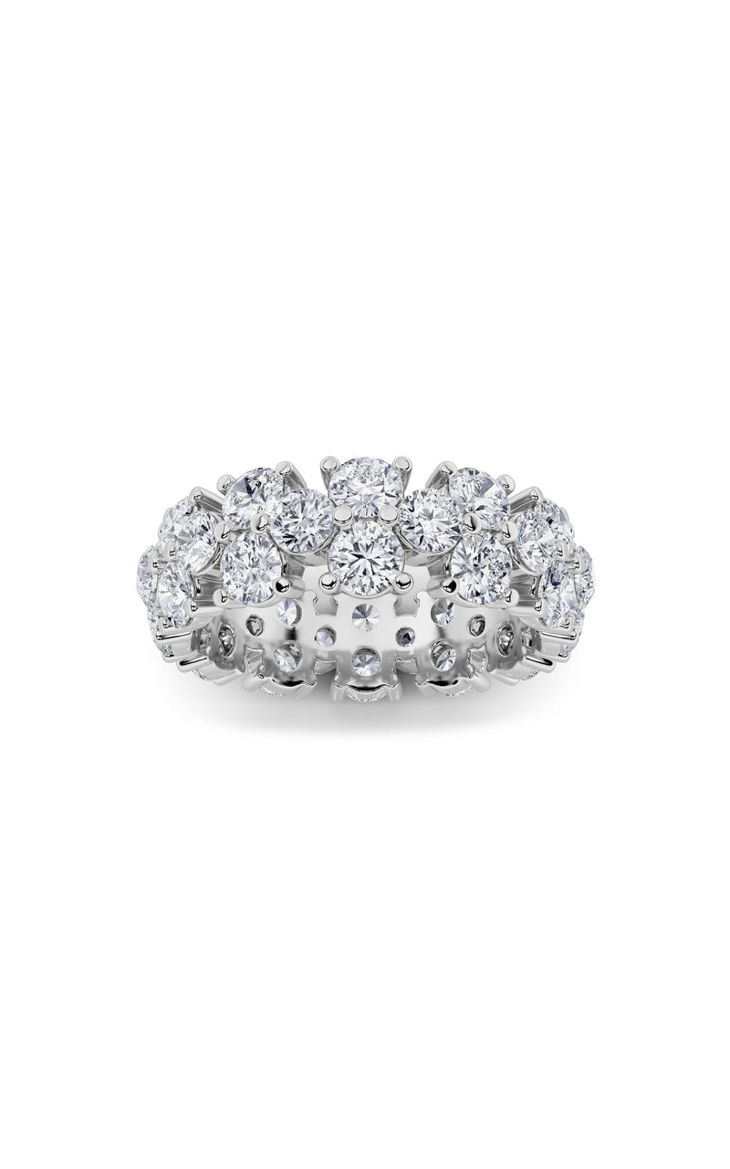 5CTW Round Shaped Lab Grown Diamond (F/VS) Eternity Band Ring in 14K Gold