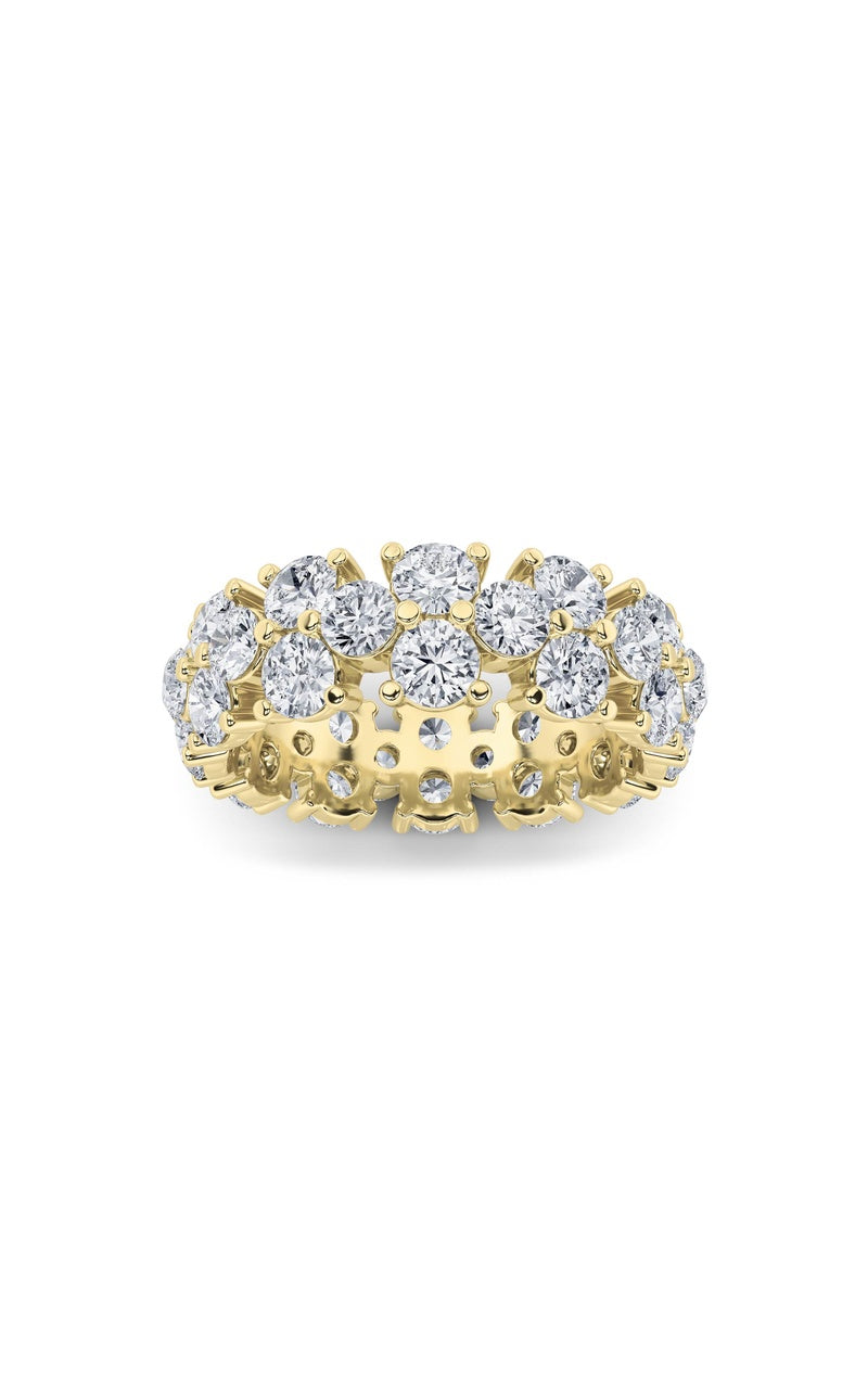 5CTW Round Shaped Lab Grown Diamond (F/VS) Eternity Band Ring in 14K Gold