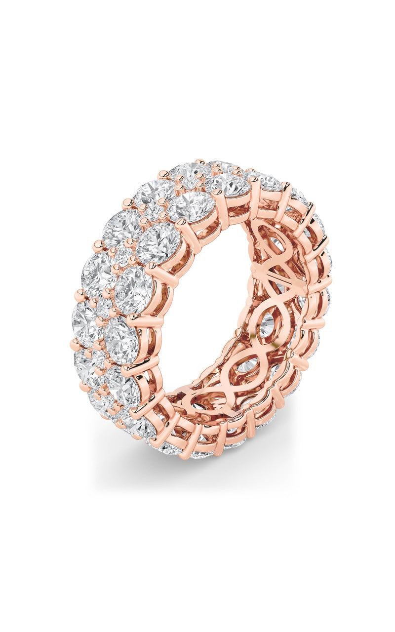 8CTW Round Shaped Lab Grown Diamond (F/VS) Eternity Band Ring in 14K Gold