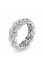 Load image into Gallery viewer, 4CTW Marquise Shaped Lab Grown Diamond (F/VVS) Eternity Band Ring in 14K Gold
