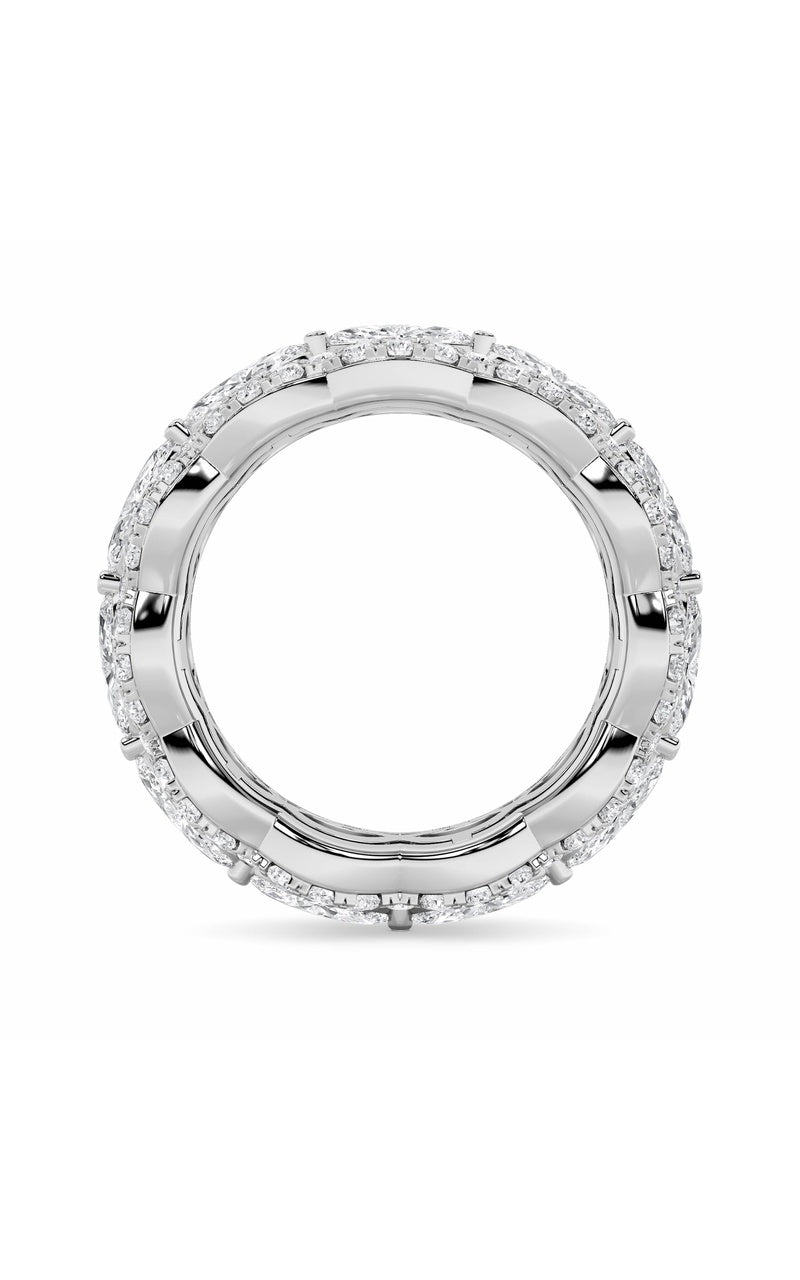 4CTW Marquise Shaped Lab Grown Diamond (F/VVS) Eternity Band Ring in 14K Gold