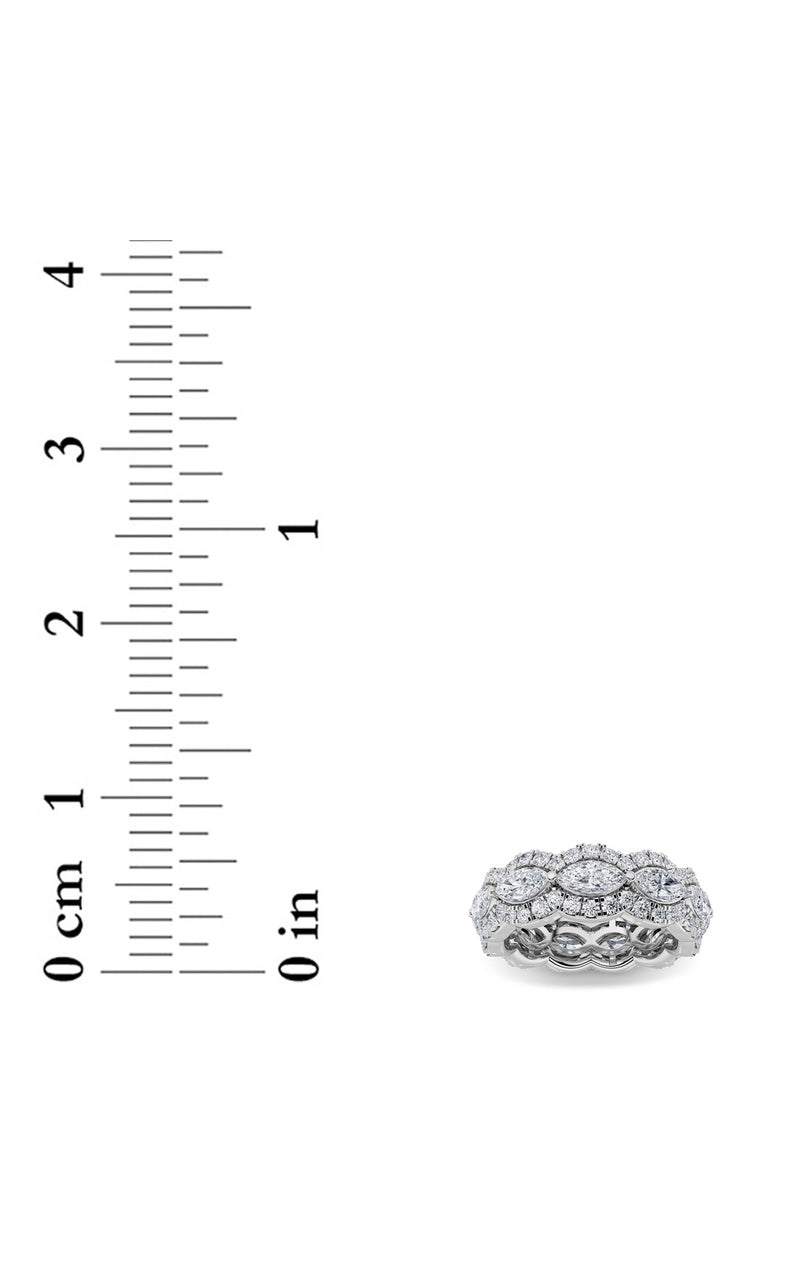 4CTW Marquise Shaped Lab Grown Diamond (F/VVS) Eternity Band Ring in 14K Gold