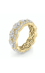Load image into Gallery viewer, 4CTW Marquise Shaped Lab Grown Diamond (F/VVS) Eternity Band Ring in 14K Gold
