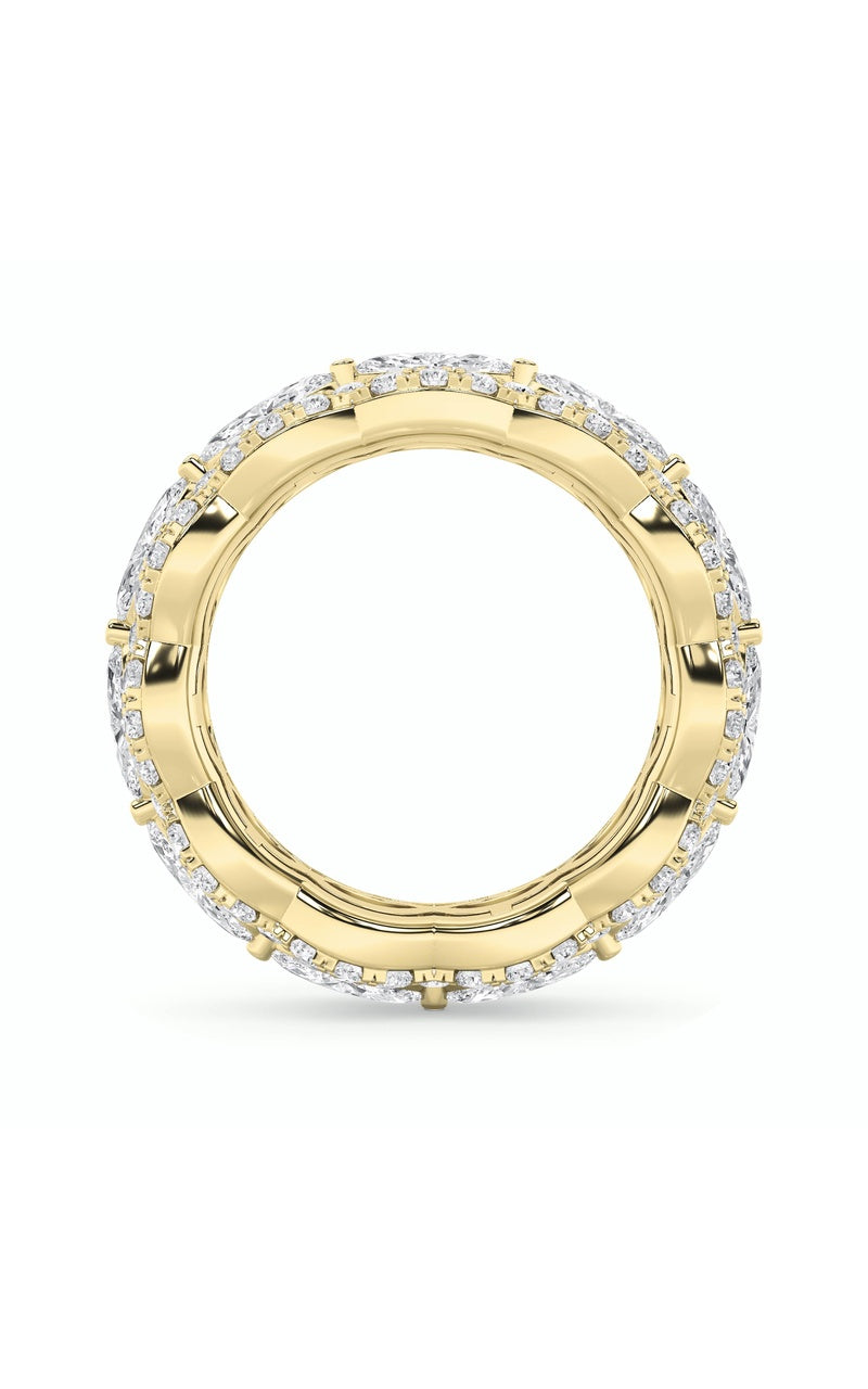 4CTW Marquise Shaped Lab Grown Diamond (F/VVS) Eternity Band Ring in 14K Gold