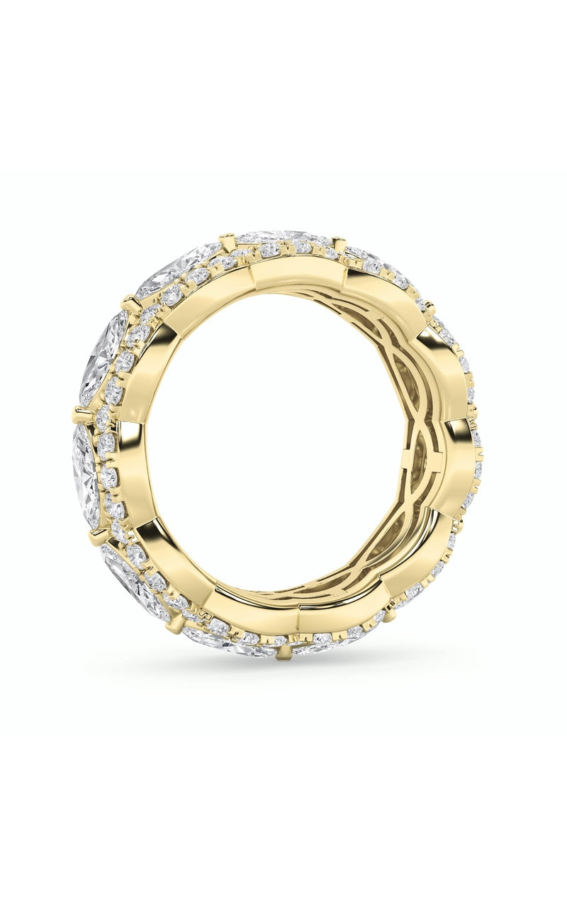 4CTW Marquise Shaped Lab Grown Diamond (F/VVS) Eternity Band Ring in 14K Gold