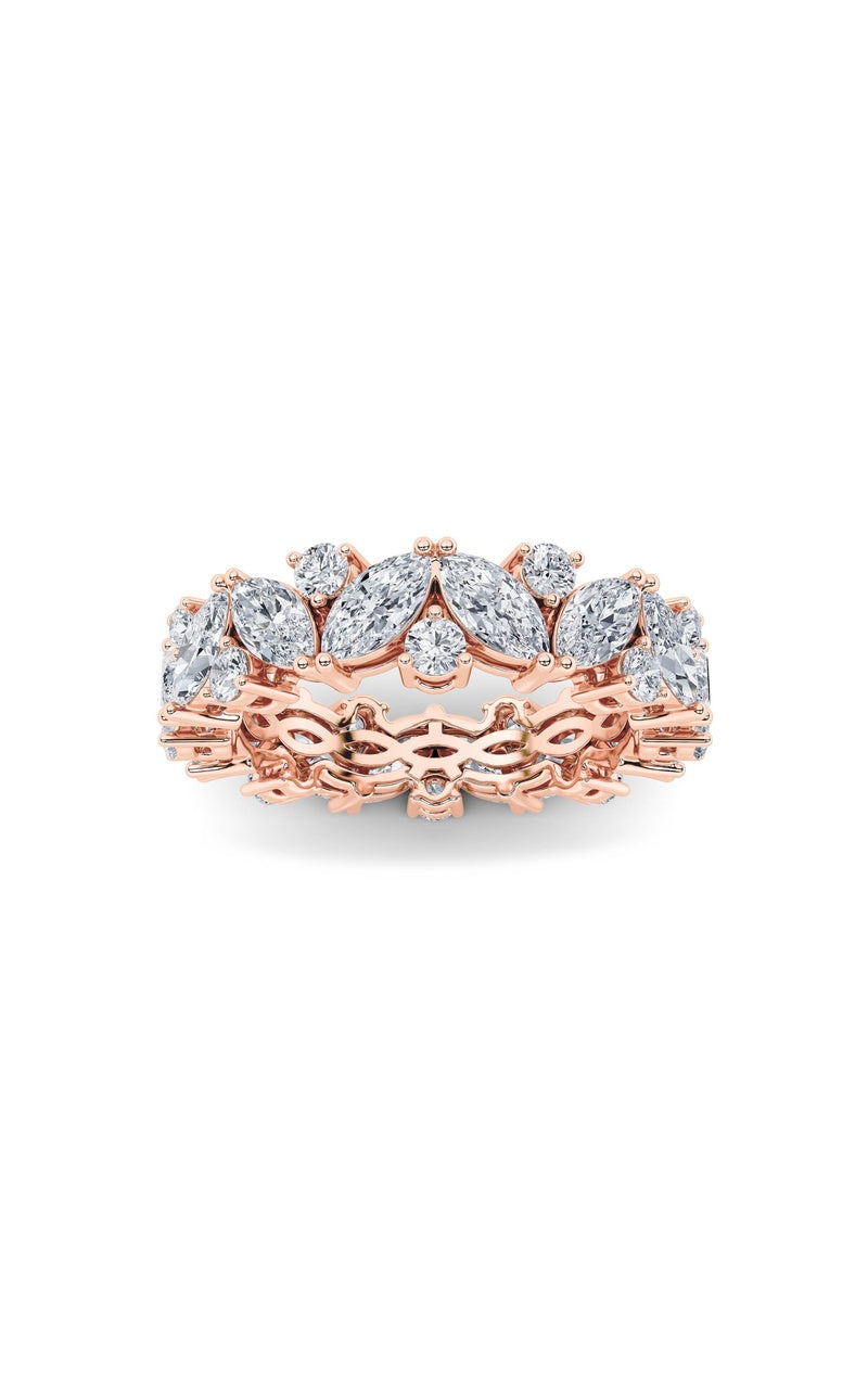 3CTW Marquise Shaped Lab Grown Diamond (F/VVS) Eternity Band Ring in 14K Gold