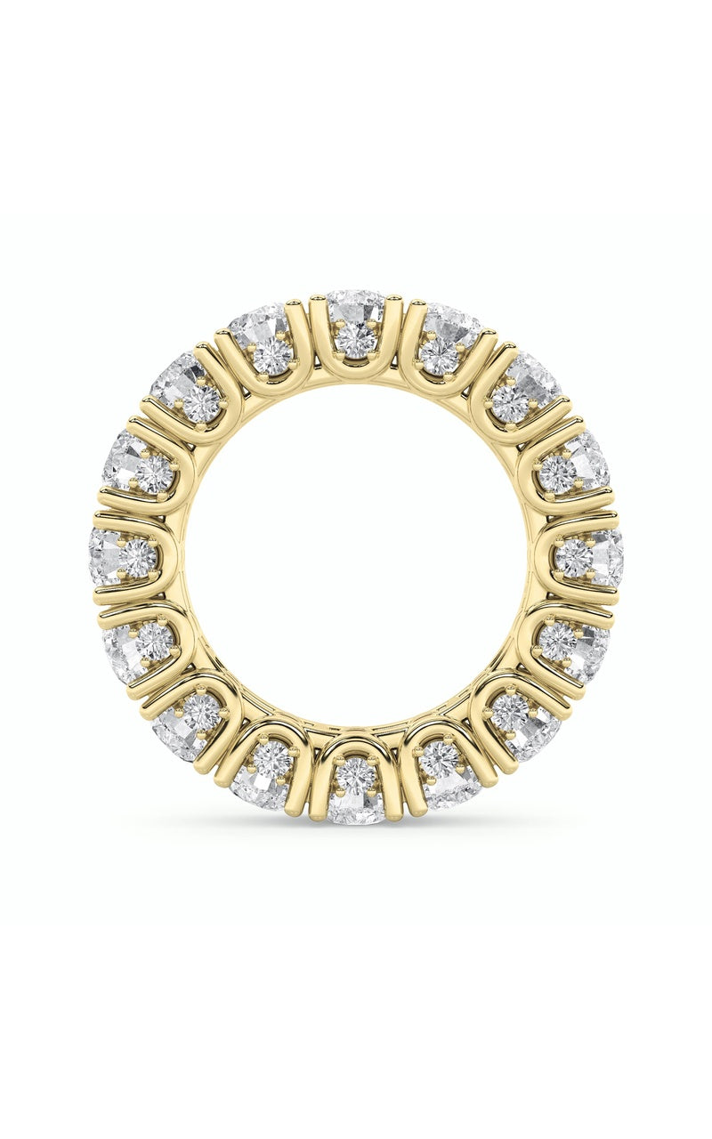 7CTW Round Shaped Lab Grown Diamond (F/VS) Eternity Band Ring in 14K Gold