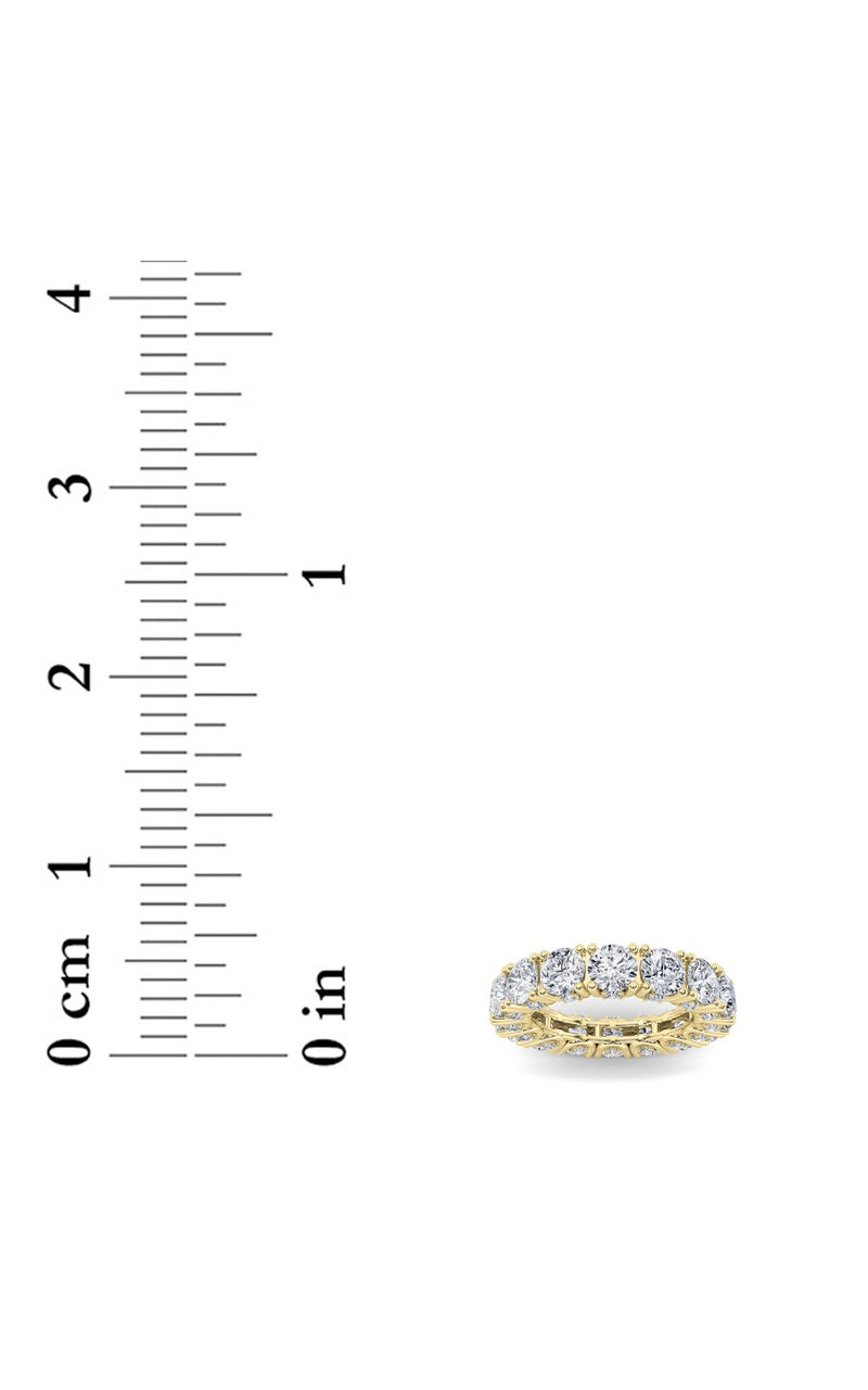 7CTW Round Shaped Lab Grown Diamond (F/VS) Eternity Band Ring in 14K Gold