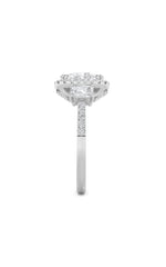Load image into Gallery viewer, 3CTW Elongated Cushion Shaped Lab Grown Diamond (F/VVS) Accented Three Stone Ring in 14K Gold

