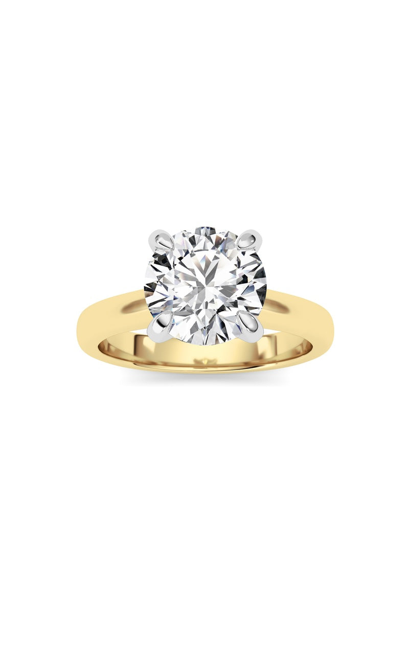 2CTW Round Shaped Lab Grown Diamond (E/VS) Classic Solitaire Engagement Ring in 14K Gold