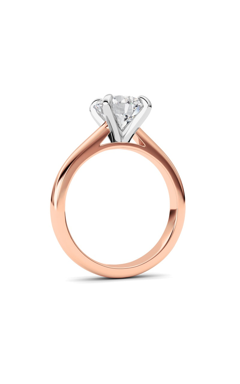 2CTW Round Shaped Lab Grown Diamond (E/VS) Classic Solitaire Engagement Ring in 14K Gold
