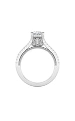 Load image into Gallery viewer, 2Cttw Oval Shaped Lab Grown Diamond (F/VS) Two Row Fancy Accented Engagement Ring in 14K Gold
