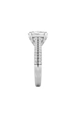 Load image into Gallery viewer, 2CTW Oval Shaped Lab Grown Diamond (F/VS) Two Row Fancy Accented Engagement Ring in 14K Gold
