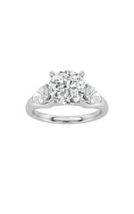Load image into Gallery viewer, 2CTW Round Shaped Lab Grown Diamond (F/VS) Accented Three Stone Ring in 14K Gold
