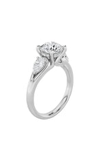 Load image into Gallery viewer, 2CTW Round Shaped Lab Grown Diamond (F/VS) Accented Three Stone Ring in 14K Gold
