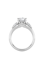 Load image into Gallery viewer, 2CTW Round Shaped Lab Grown Diamond (F/VS) Accented Three Stone Ring in 14K Gold
