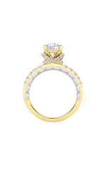 Load image into Gallery viewer, 2CTW Round Shaped Lab Grown Diamond (F/VS) Two Tone Accented Fancy Engagement Ring in 14K Gold
