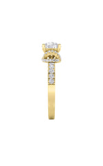 Load image into Gallery viewer, 2CTW Round Shaped Lab Grown Diamond (F/VS) Two Tone Accented Fancy Engagement Ring in 14K Gold
