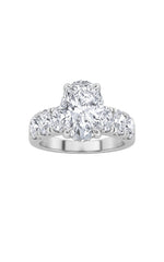 Load image into Gallery viewer, 4CTW Oval Shaped Lab Grown Diamond (F/VS) Bold Accented Engagement  Ring in 14K Gold
