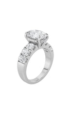 Load image into Gallery viewer, 4CTW Oval Shaped Lab Grown Diamond (F/VS) Bold Accented Engagement  Ring in 14K Gold

