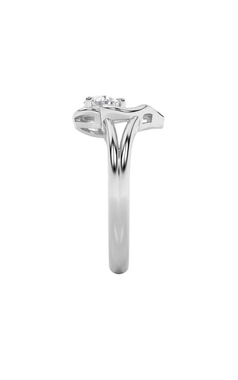 0.5CTW Round Shaped Lab Grown Diamond (F/VS) Heart Shaped Ring in 14K Gold