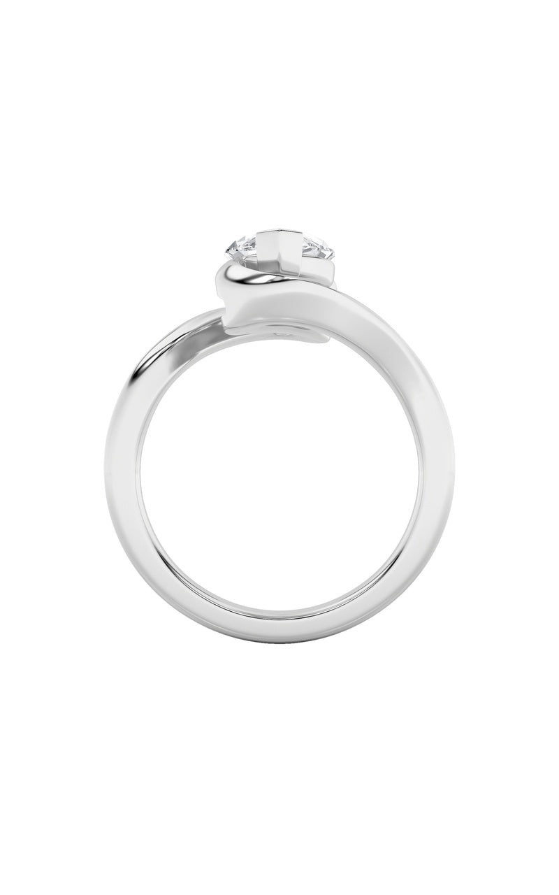2CTW Marquise Shaped Lab Grown Diamond (F/VS) Swirl Engagement Ring in 14K Gold