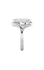 Load image into Gallery viewer, 2CTW Marquise Shaped Lab Grown Diamond (F/VS) Swirl Engagement Ring in 14K Gold
