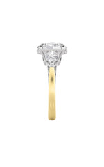 Load image into Gallery viewer, 4CTW Oval Shaped Lab Grown Diamond (F/VS) Accented Three Stone Ring in 14K Gold
