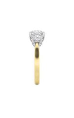 Load image into Gallery viewer, 4CTW Round Shaped Lab Grown Diamond (F/VS) Accented Three Stone Ring in 14K Gold
