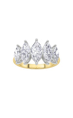 Load image into Gallery viewer, 2.5CTW Marquise Shaped Lab Grown Diamond (F/VS) Five Stone Ring in 14K Gold
