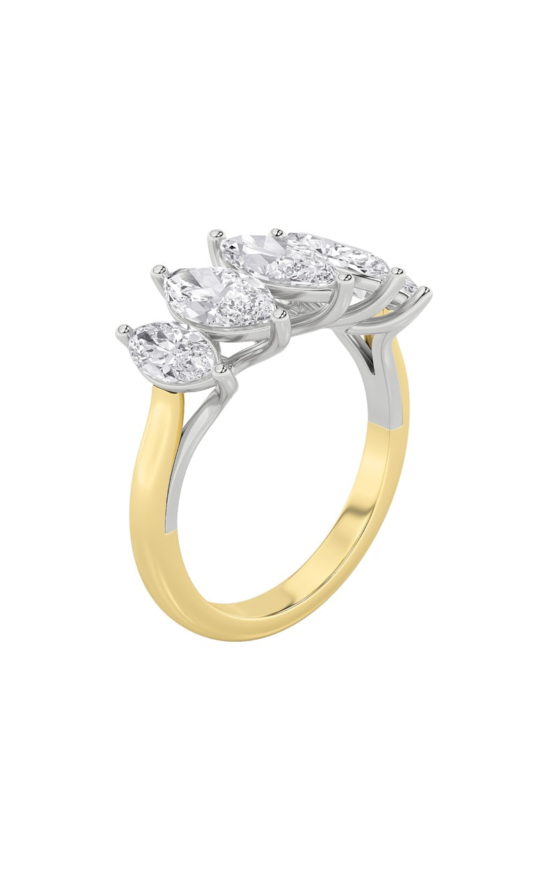 Vs) five stone ring in 14k gold