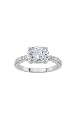 Load image into Gallery viewer, 1.5CTW Elongated Cushion Shaped Lab Grown Diamond (F/VS) East West Accented Ring in 14K Gold
