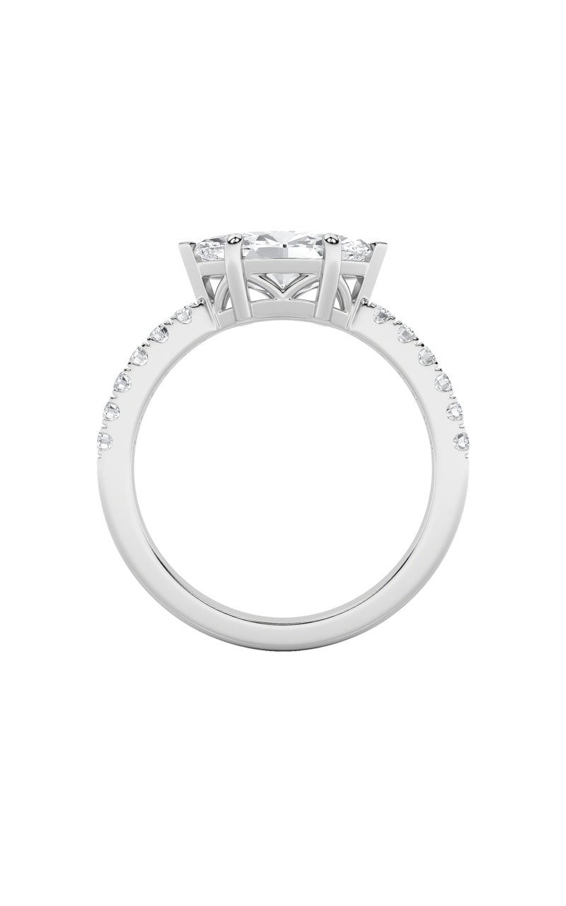 1.5CTW Marquise Shaped Lab Grown Diamond (F/VS) East West Accented Ring in 14K Gold