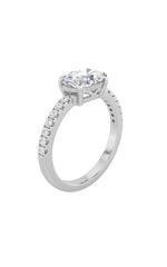 Load image into Gallery viewer, 1.5CTW Oval Shaped Lab Grown Diamond (F/VS) East West Accented Ring in 14K Gold

