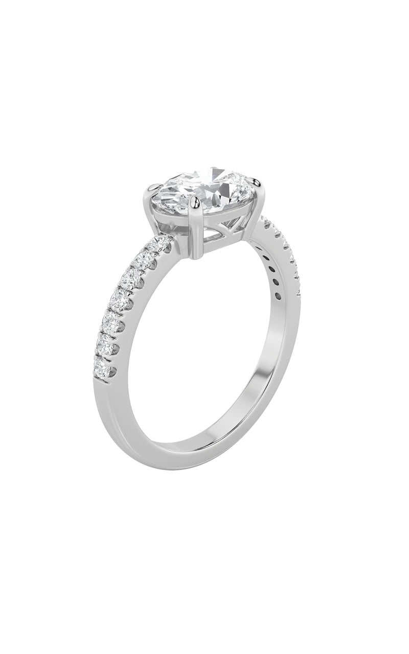 Vs) eastwest accented ring in 14k gold