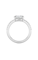 Load image into Gallery viewer, 1.5CTW Oval Shaped Lab Grown Diamond (F/VS) East West Accented Ring in 14K Gold
