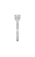 Load image into Gallery viewer, 1.5Cttw Oval Shaped Lab Grown Diamond (F/VS) EastWest Accented Ring in 14K Gold
