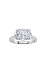 Load image into Gallery viewer, 2CTW Oval Shaped Lab Grown Diamond (F/VS) East West Accented Ring in 14K Gold
