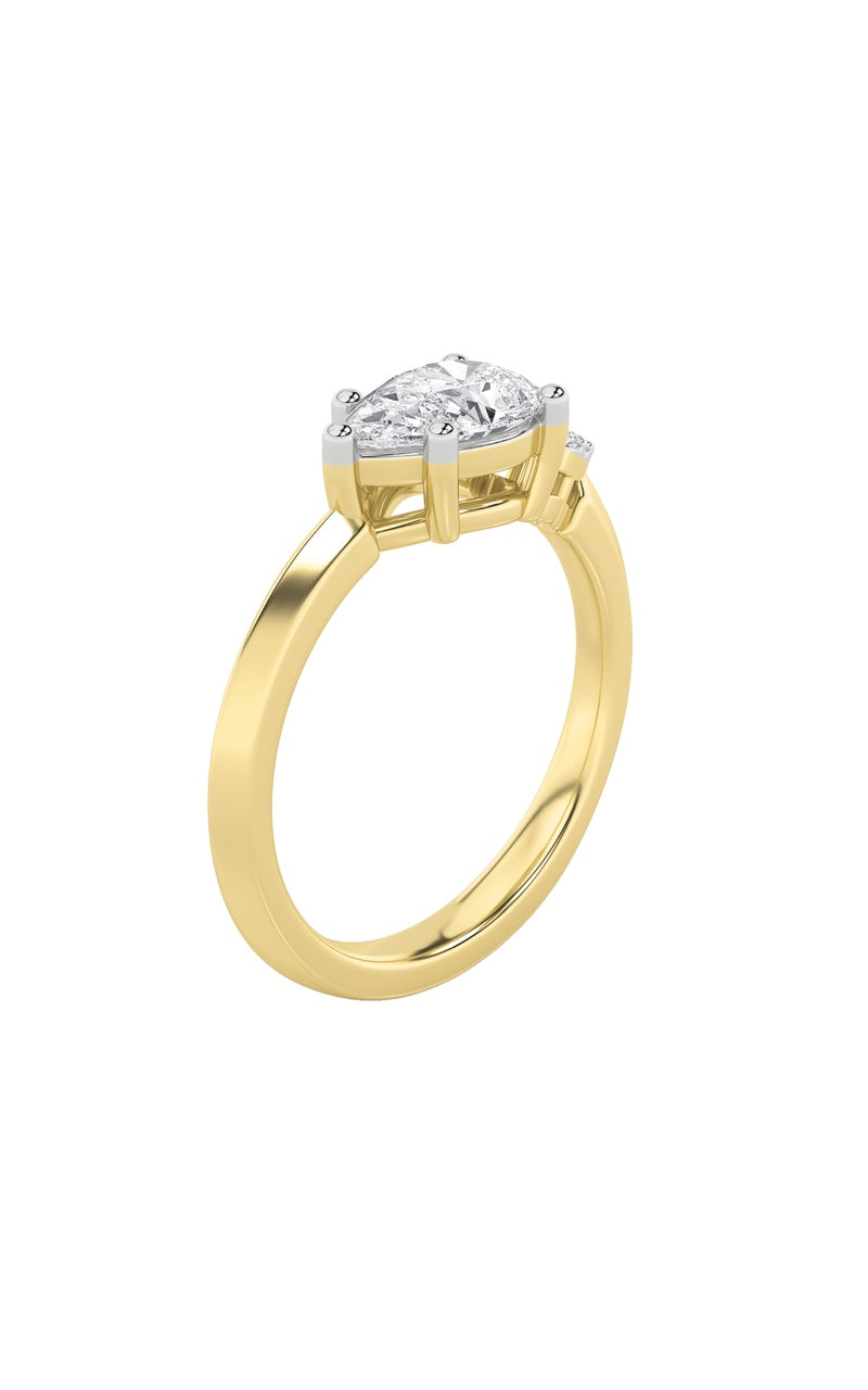 Vs) east west fashion ring in 14k gold