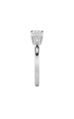 Load image into Gallery viewer, 1.5CTW Emerald Shaped Lab Grown Diamond (F/VS) East West Accented Three Stone Ring in 14K Gold
