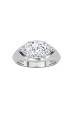 Load image into Gallery viewer, 2CTW Marquise Shaped Lab Grown Diamond (F/VS) East West Solitaire Ring in 14K Gold
