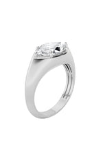 Load image into Gallery viewer, 2CTW Marquise Shaped Lab Grown Diamond (F/VS) East West Solitaire Ring in 14K Gold
