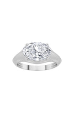 Load image into Gallery viewer, 2CTW Oval Shaped Lab Grown Diamond (F/VS) East West Solitaire Ring in 14K Gold
